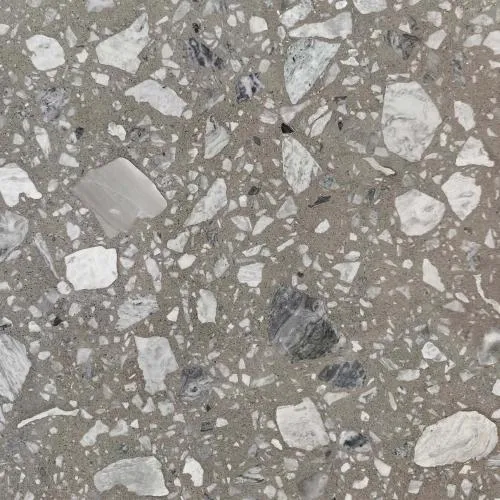 Крупно фрагментированная коричневая керамогранитная плитка терраццо