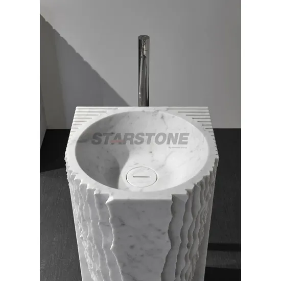 Раковина из натурального камня Bianco Carrara White Marble Special Design Sculpture Deco Standing